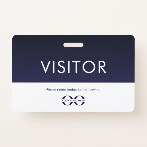 Company Logo Visitor Badge Navy Blue