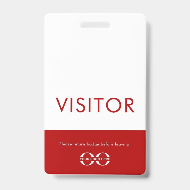 Company Logo Visitor Badge Red (Front)