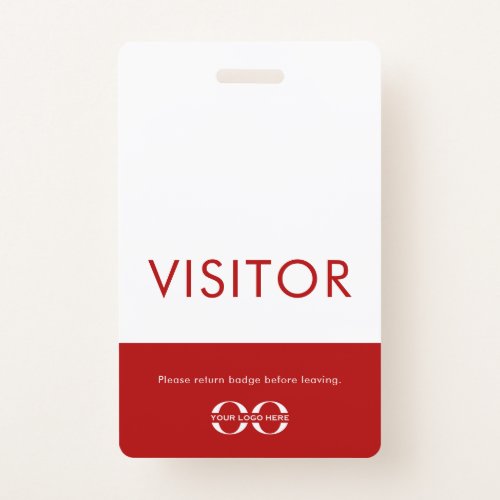 Company Logo Visitor Badge Red