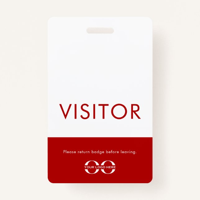 Company Logo Visitor Badge Red (Front)