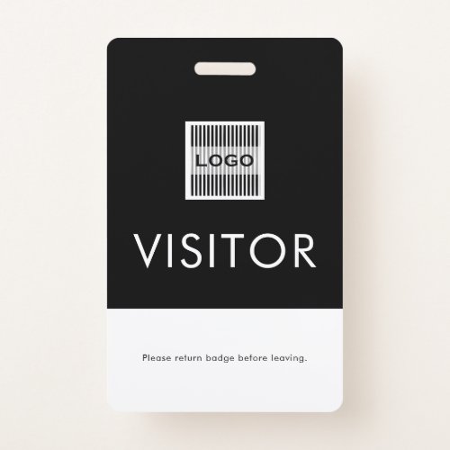 Company Logo Visitor Badge with Return Request