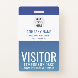 Company Logo Visitor Pass ID Badge | Zazzle