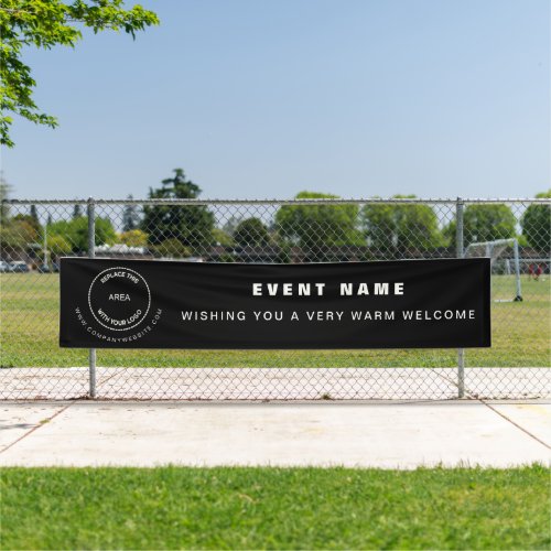 Company Logo Website Business Event Welcome Black Banner