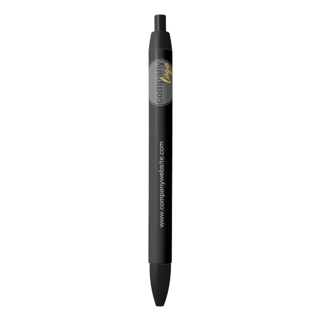 COMPANY LOGO WEBSITE PROMOTIONAL MARKETING BLACK PEN (Front Vertical)