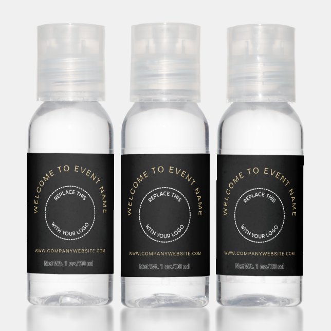 Company Logo Website Welcome to Event Name Black Hand Sanitizer (Set)