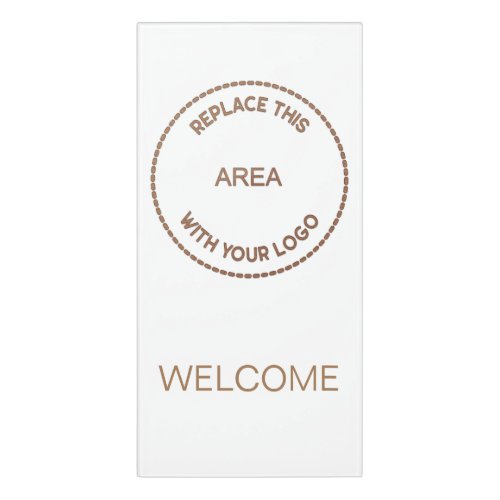 Company Logo Welcome Typography White Door Sign