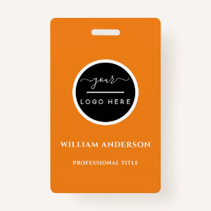 Company Logo with First and Last Names Bar Code  B Badge