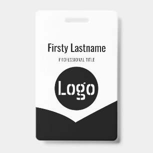 Company Logo with First and Last Names Bar Code Ba Badge