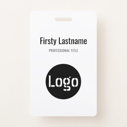 Company Logo with First and Last Names Bar Code Ba Badge