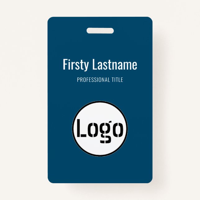 Company Logo with First and Last Names Bar Code Ba Badge (Front)