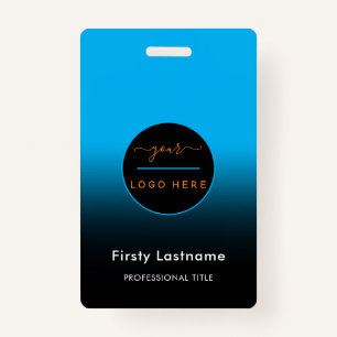 Company Logo with First and Last Names Bar Code Ba Badge