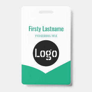 Company Logo with First and Last Names Bar Code Ba Badge