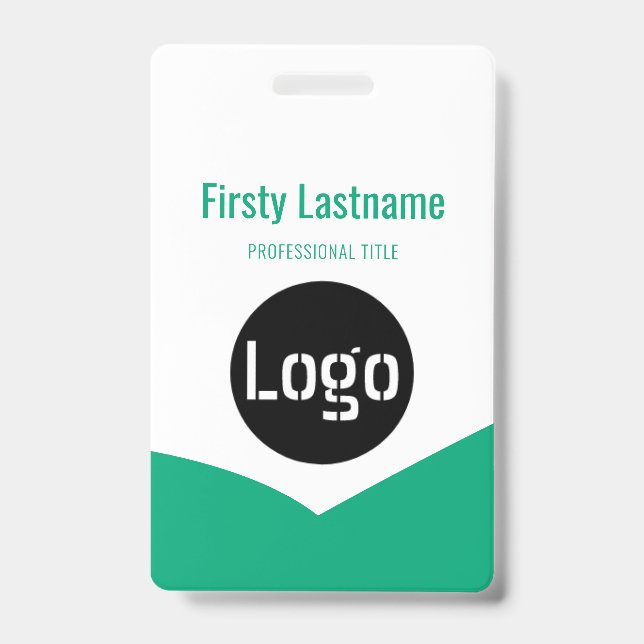Company Logo with First and Last Names Bar Code Ba Badge (Front)