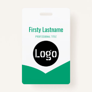 Company Logo with First and Last Names Bar Code Ba Badge