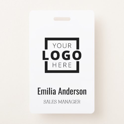 Company Logo with First and Last Names Bar Code Badge