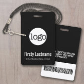 Company Logo with First and Last Names Bar Code Badge