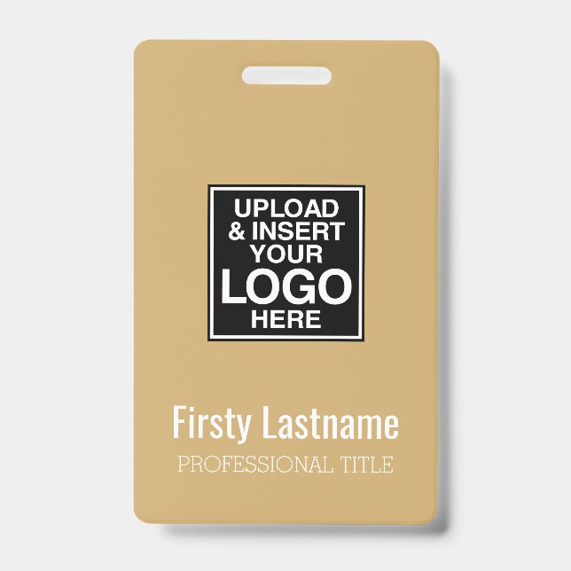 Company Logo with First and Last Names Bar Code Badge (Front)