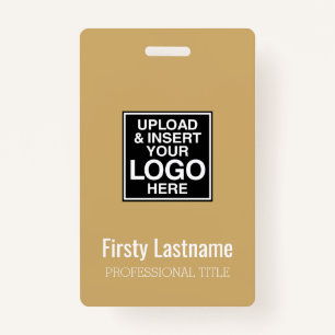 Company Logo with First and Last Names Bar Code Badge