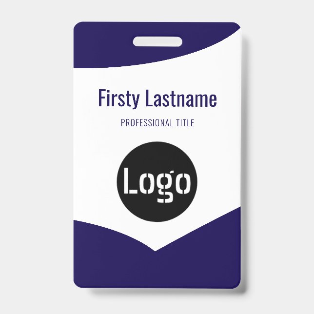 Company Logo with First and Last Names Bar Code Badge (Front)
