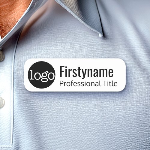 Company Logo with First Name Professional Title Name Tag