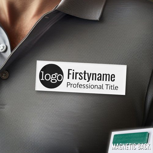 Company Logo with First Name Professional Title Name Tag