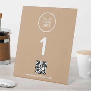 Company Logo with QR Code Pedestal Sign