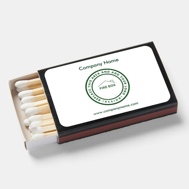 Company Long Name and Website Custom Matchboxes (Front Open)