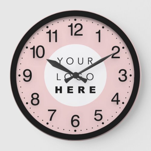 Company Minimalism Black Rose Custom Logo Large Clock