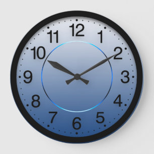Company Minimalism Blue Navy Ombre White Large Clock