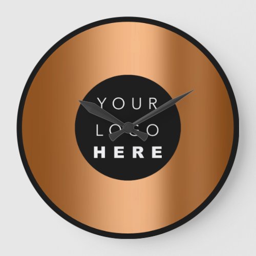 Company Minimalism Copper Honey Custom Logo Large Clock