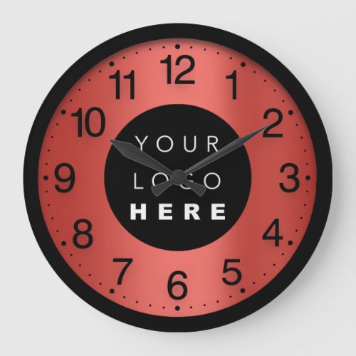 Company Minimalism Red Wine Custom Logo Large Clock