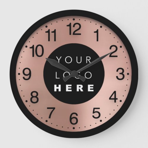 Company Minimalism Rose Blush Drips Logo Large Clock