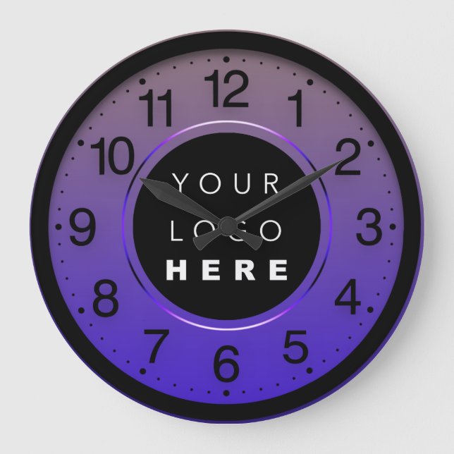 Company Minimalism Violet Rose Custom Logo Large Clock (Front)