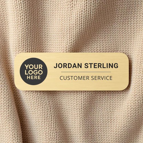 Company Modern Logo Corporate Professional Gold Name Tag