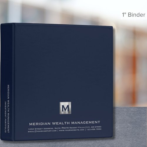 Company Monogram Financial Investment Portfolio 3 Ring Binder