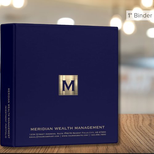 Company Monogram Investment Portfolio 3 Ring Binder