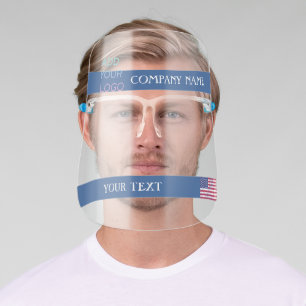 Company Name,Add Your Logo,Your Text,American Flag Face Shield