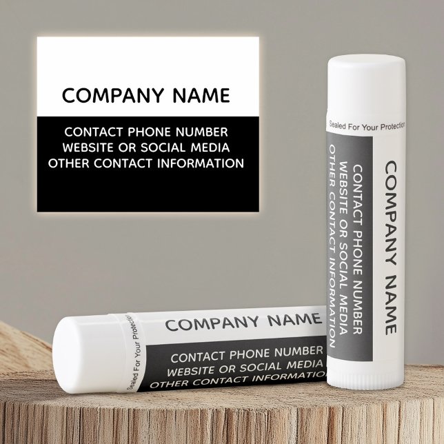 Company Name and 3 lines of Text - Basic Lip Balm (Custom Lip Balm)
