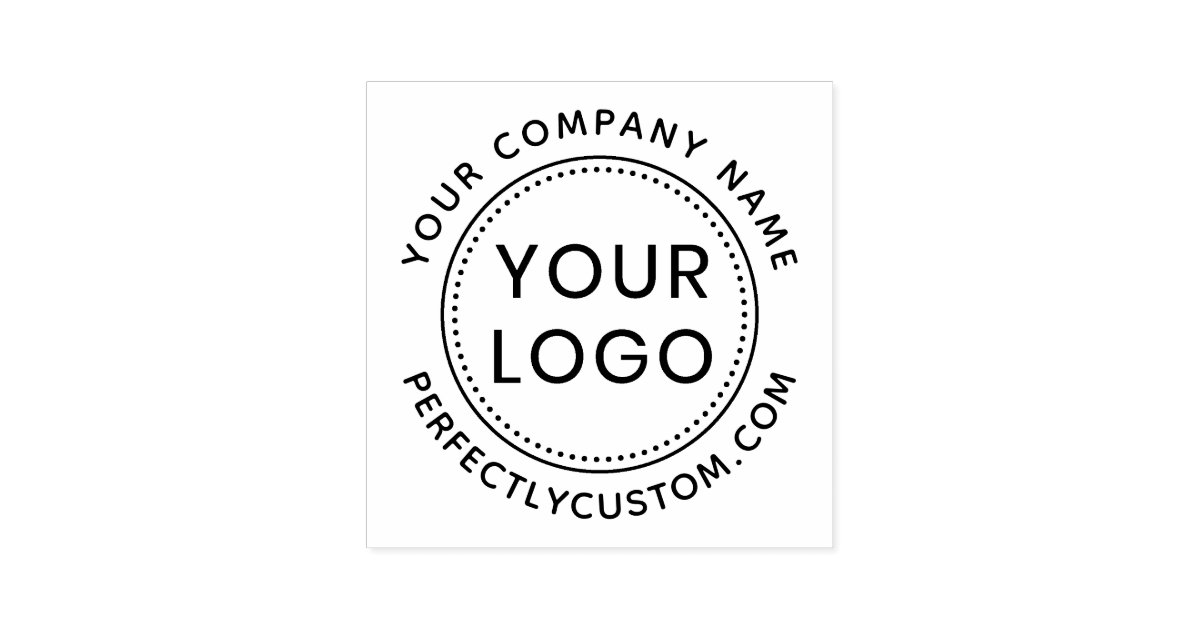 Company name and business URL custom logo template Self-inking Stamp ...