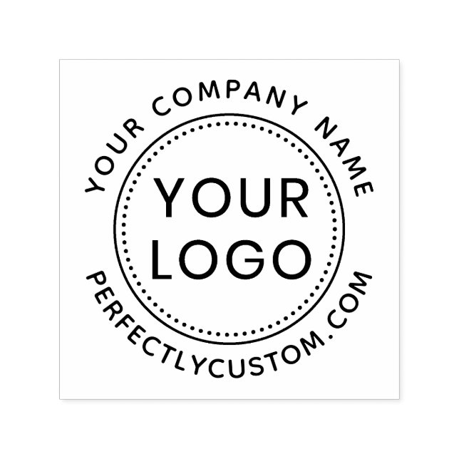 Company name and business URL custom logo template Self-inking Stamp (Design)