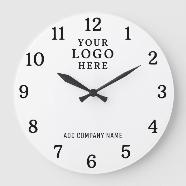 Company Name Business Logo Corporate Branded Promo Large Clock (Front)