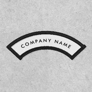 Company Name Curved Text Black White Patch