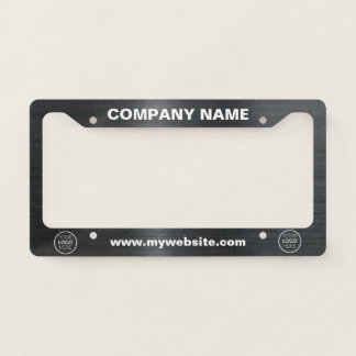  Company Name Custom Logo And Text Metallic Style License Plate Frame