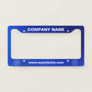 Company Name Custom Logo And Text Metallic Style License Plate Frame