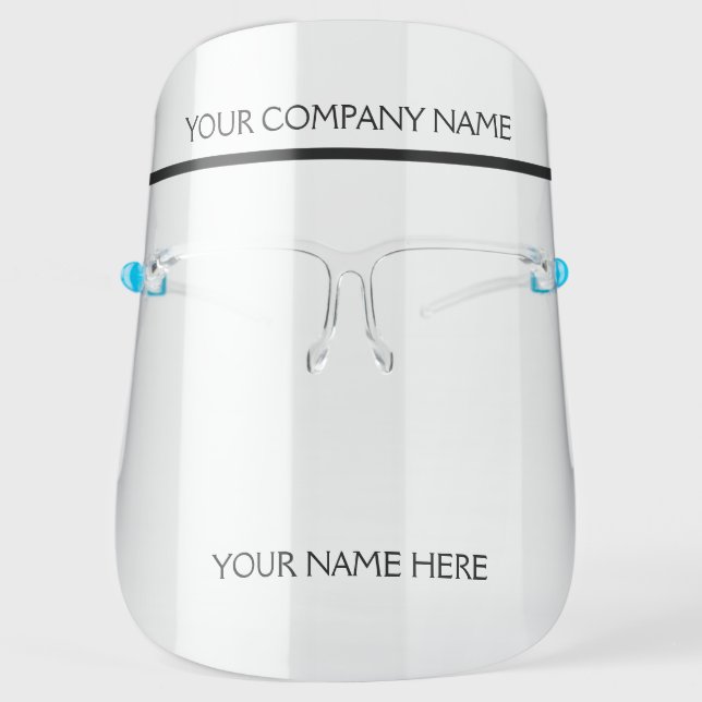 COMPANY NAME HERE LOGO CUSTOM SIMPLE FACE SHIELD (Front)