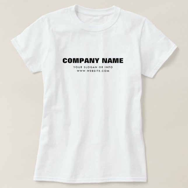 Company Name Logo | Business Employee Staff White T-Shirt (Design Front)