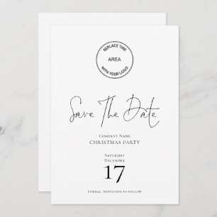 Company Name Logo Christmas Party Save the Date Invitation