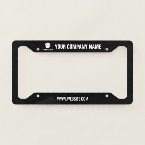 Company name logo license plate frame