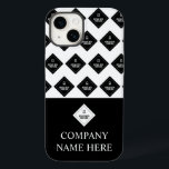 Company Name & Logo Pattern Case-Mate iPhone 14 Case<br><div class="desc">Phone case you can personalize with your logo placed in a seamless pattern,   another logo against a black background,  and your name or business name.</div>