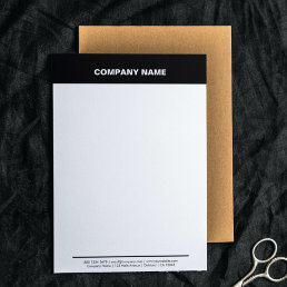Company Name Professional Black &amp; White Letterhead